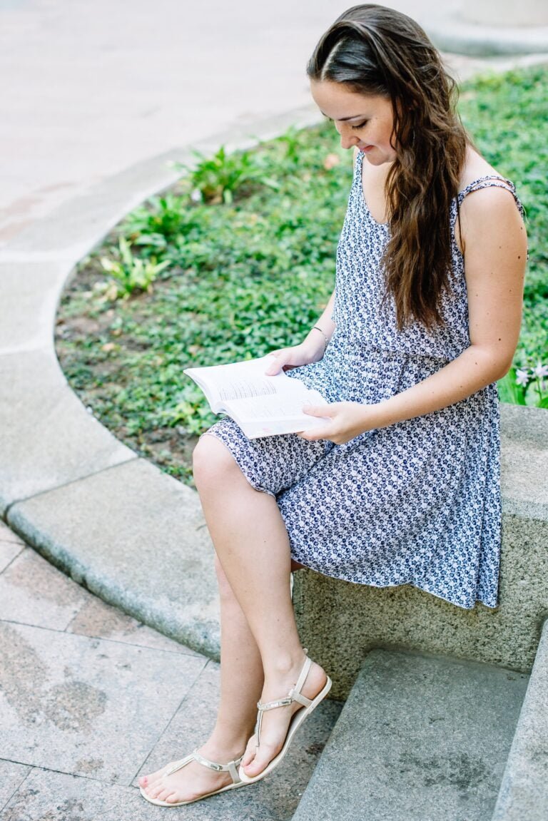 Me sitting and reading a book