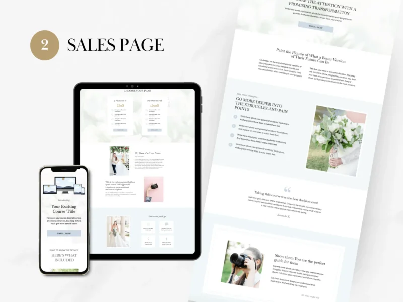 Website, Sales Page Showit and Canva Template Bundle | Camelia Collection - Image 4