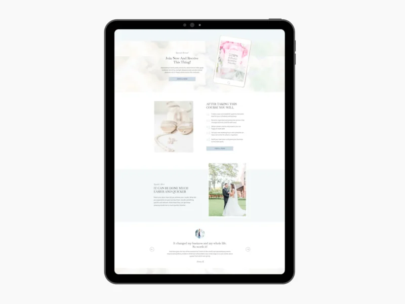 Sales Page Showit Template | Camelia Collection