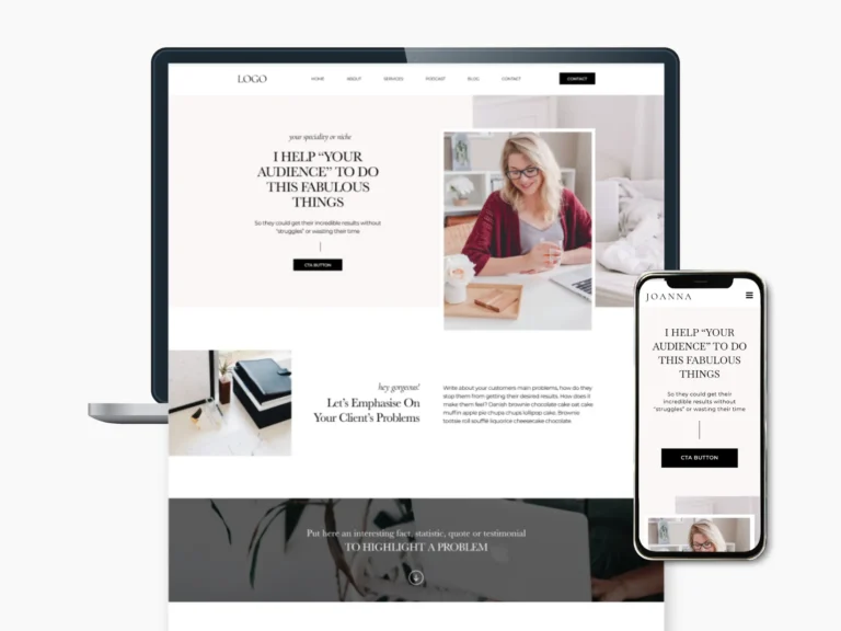 Website Showit template feminine Joanna 01