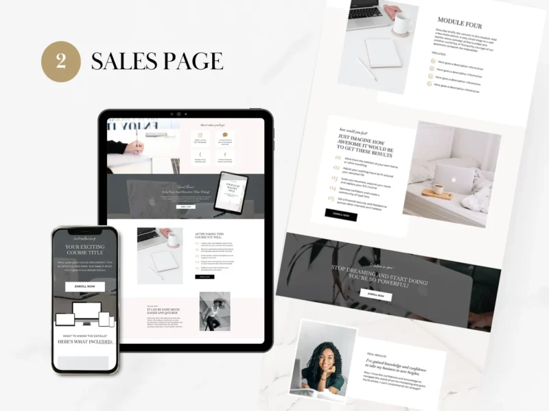 Website, Sales Page Showit and Canva Template Bundle | Joanna Collection - Image 4