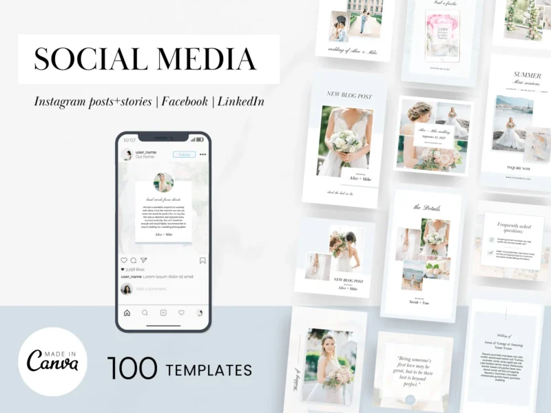 Social Media Canva Templates | Camelia Collection