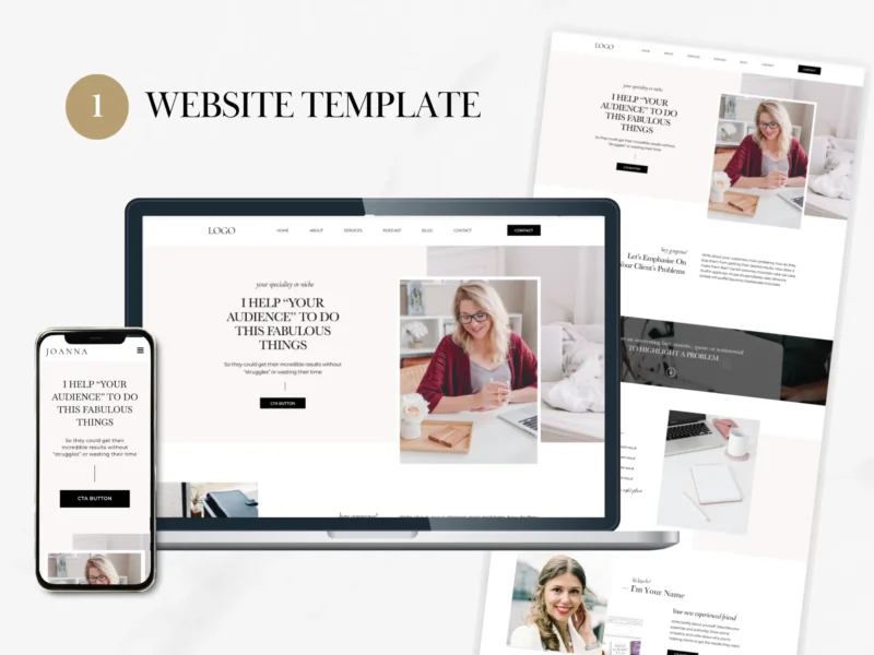 Website, Sales Page Showit and Canva Template Bundle | Joanna Collection - Image 2