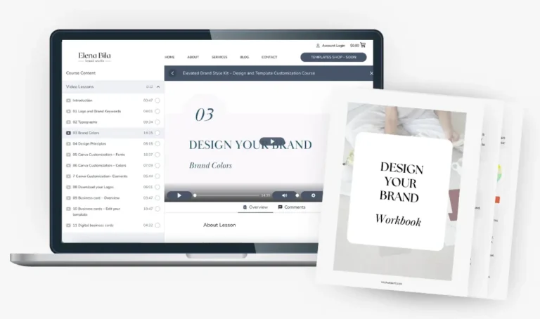 Vdeo tutorials and Design your brand workbook