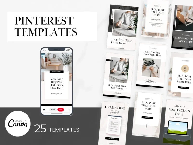 Pinterest Canva Templates | Joanna Collection