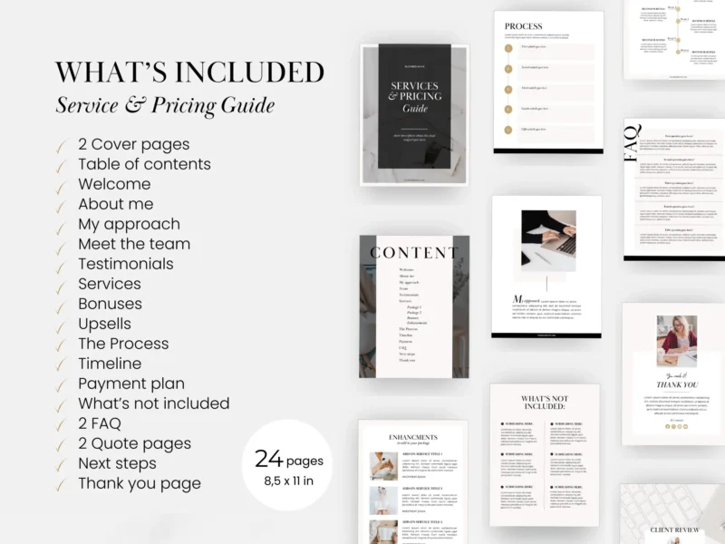 Service & Pricing Guide Canva Template | Joanna Collection - Image 3