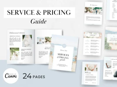 Service and Pricing Guide Canva templates Camelia