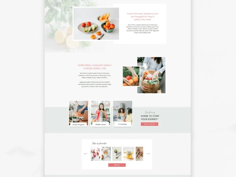 Showit Website template for holistic health experts Sophia About me page