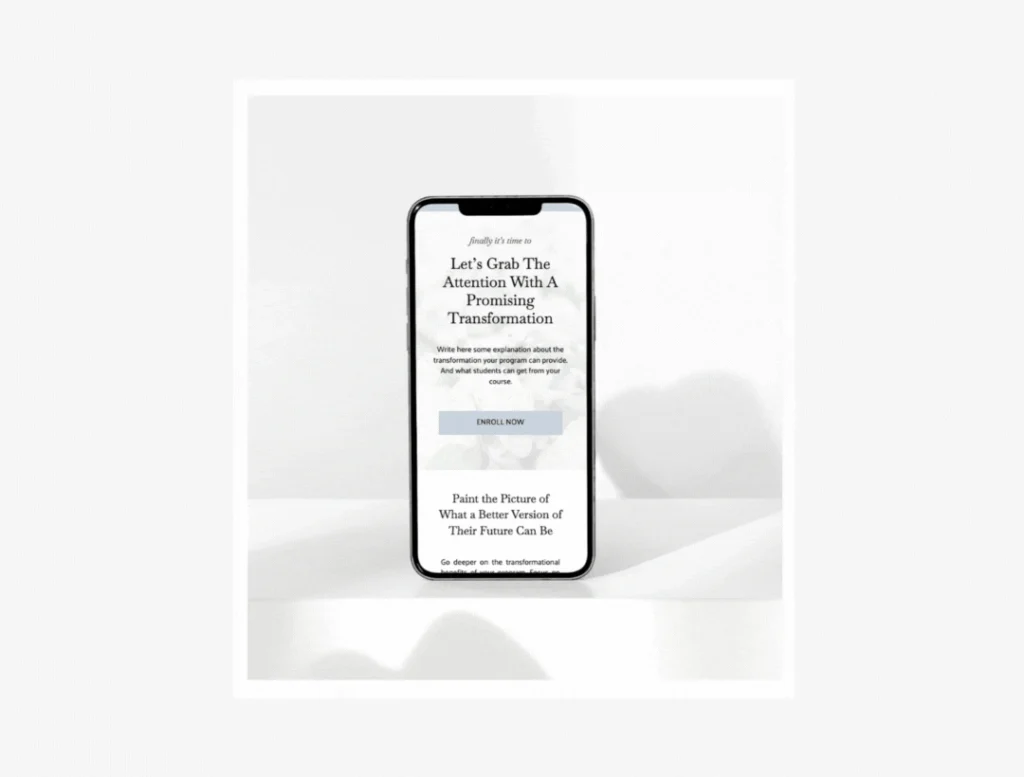 Sales page mobile