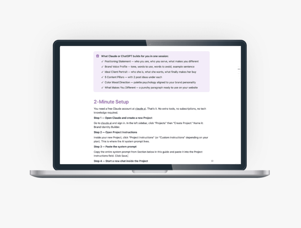 Notion template with The Complete Brand Identity Builder