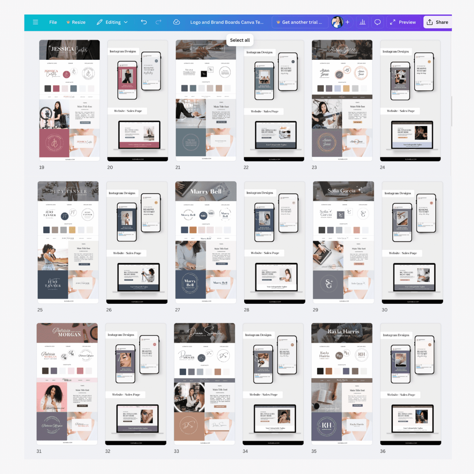6 Website logos and font pairs-min
